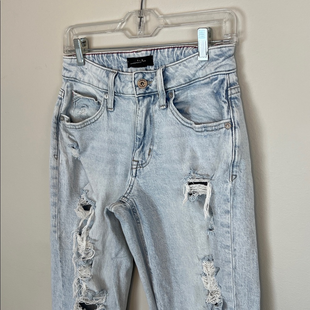 Edgely women’s 4 jeans mid rise cropped distressed relaxed boyfriend - Picture 3 of 16